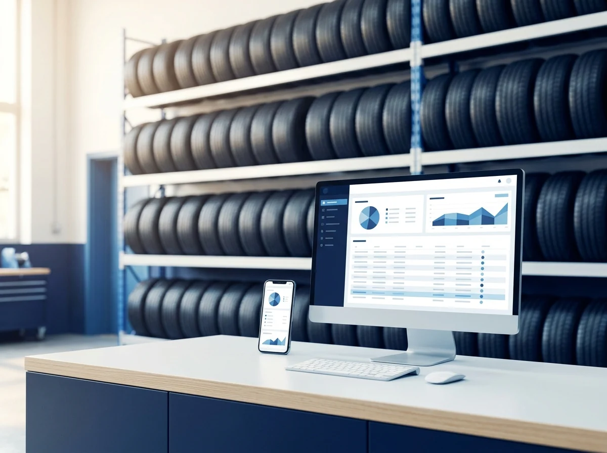 EasyTire läuft eigenständig neben der bestehenden Werkstattsoftware – Lagerübersicht am Desktop und Handy